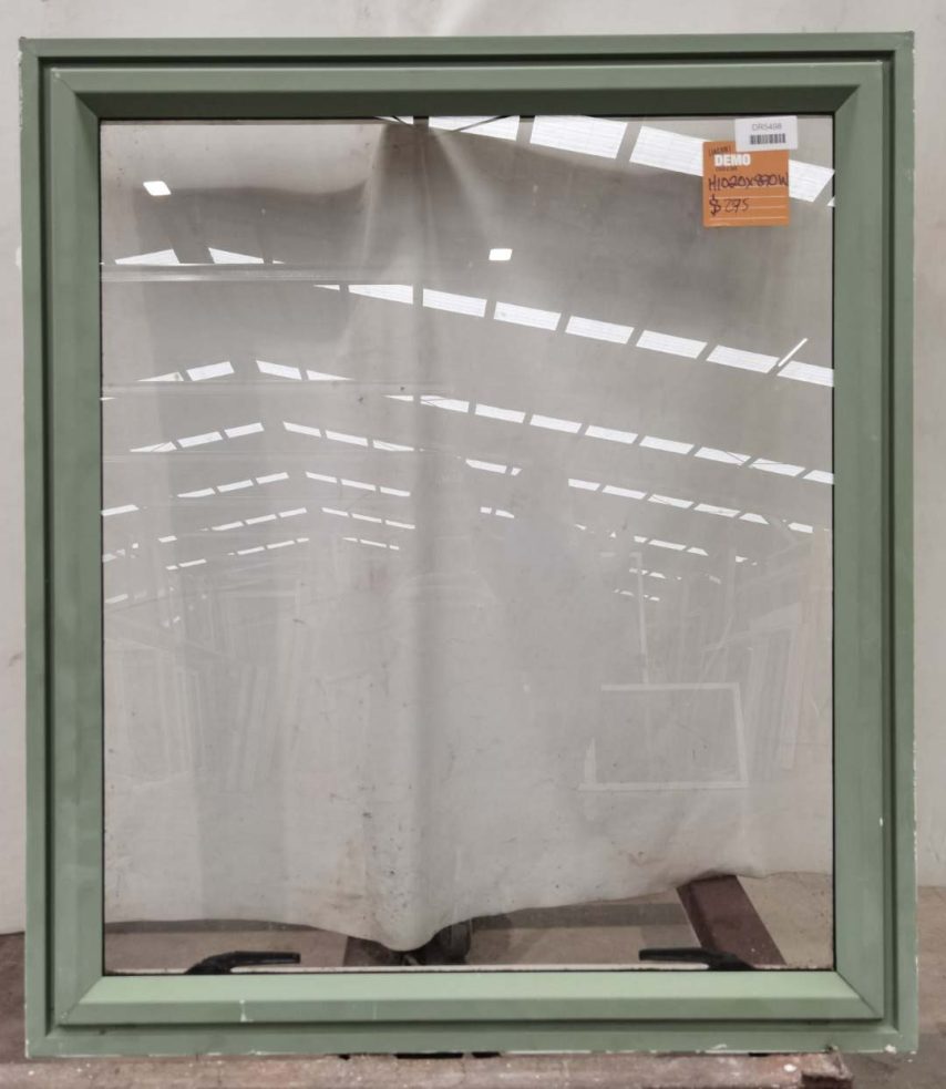 Mist green aluminium single awning window