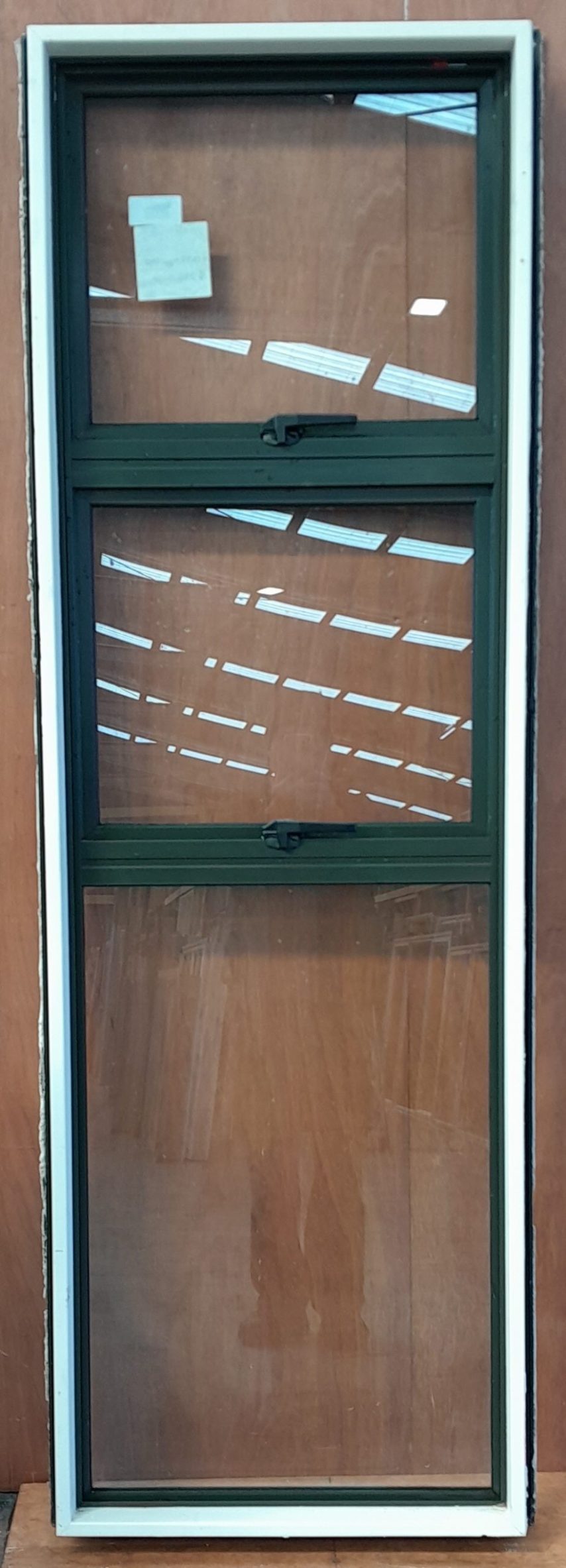 Karaka green aluminium twin awning window