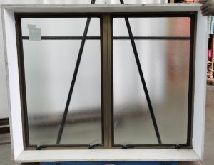 Light bronze aluminium twin awning window