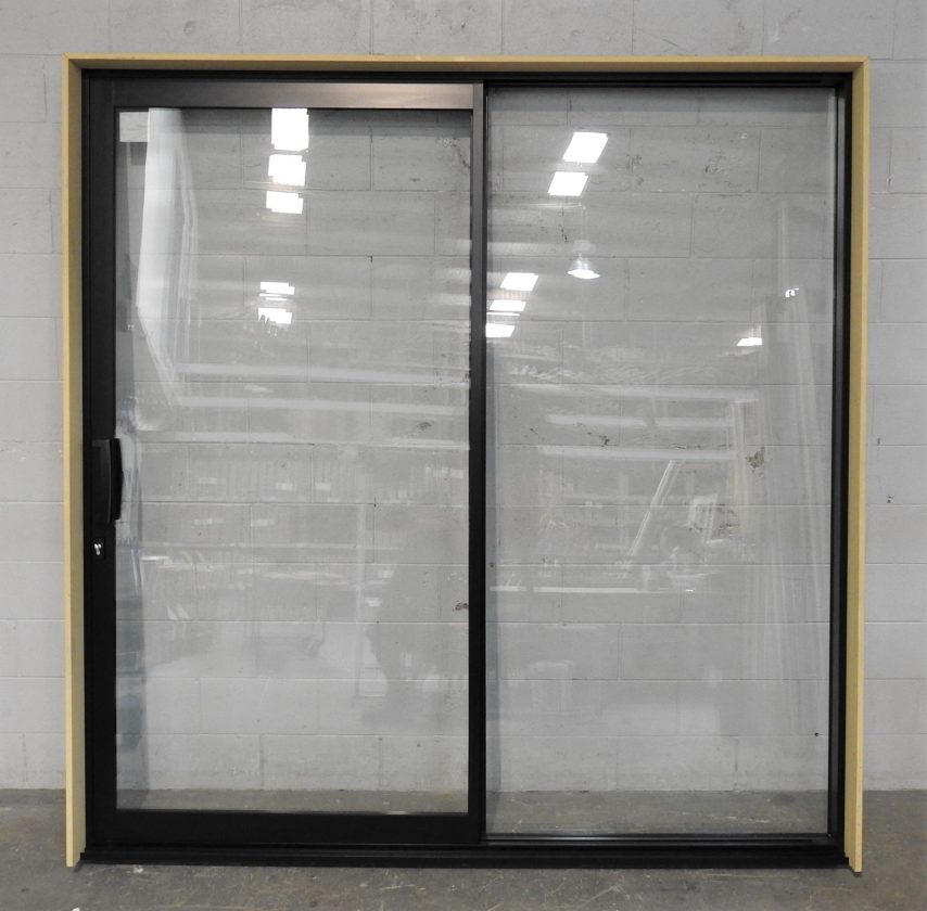 Black Aluminium Sliding Door - Double Glazed - New