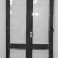Wooden (Cedar) French Doors Hung in Aluminium Frame