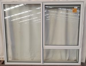 White double gazled aluminium single awning window