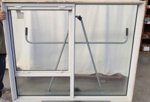 White double gazled aluminium single awning window
