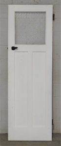 Narrow Wooden Bungalow 2 Panel WC Door with Glass