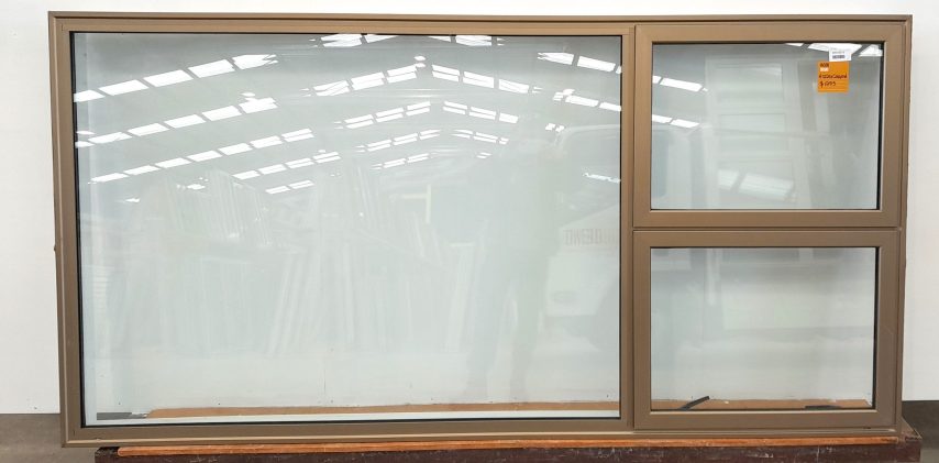 Light Bronze double glazed aluminium twin awning window