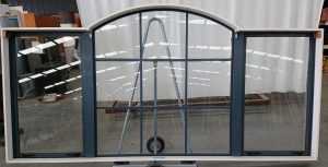 Denim blue Aluminium twin colonial arched awning window