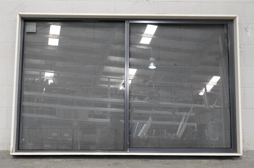 Denim Blue Aluminium Sliding Window - Opens Right To Left