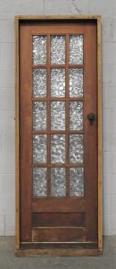 Narrow Wooden Bungalow 15 Light Door Hung in Frame