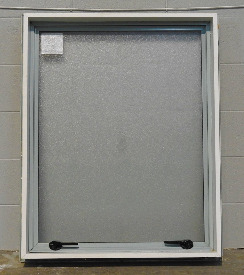 Light Teal Aluminium Single Awning Window With Obscure Glass