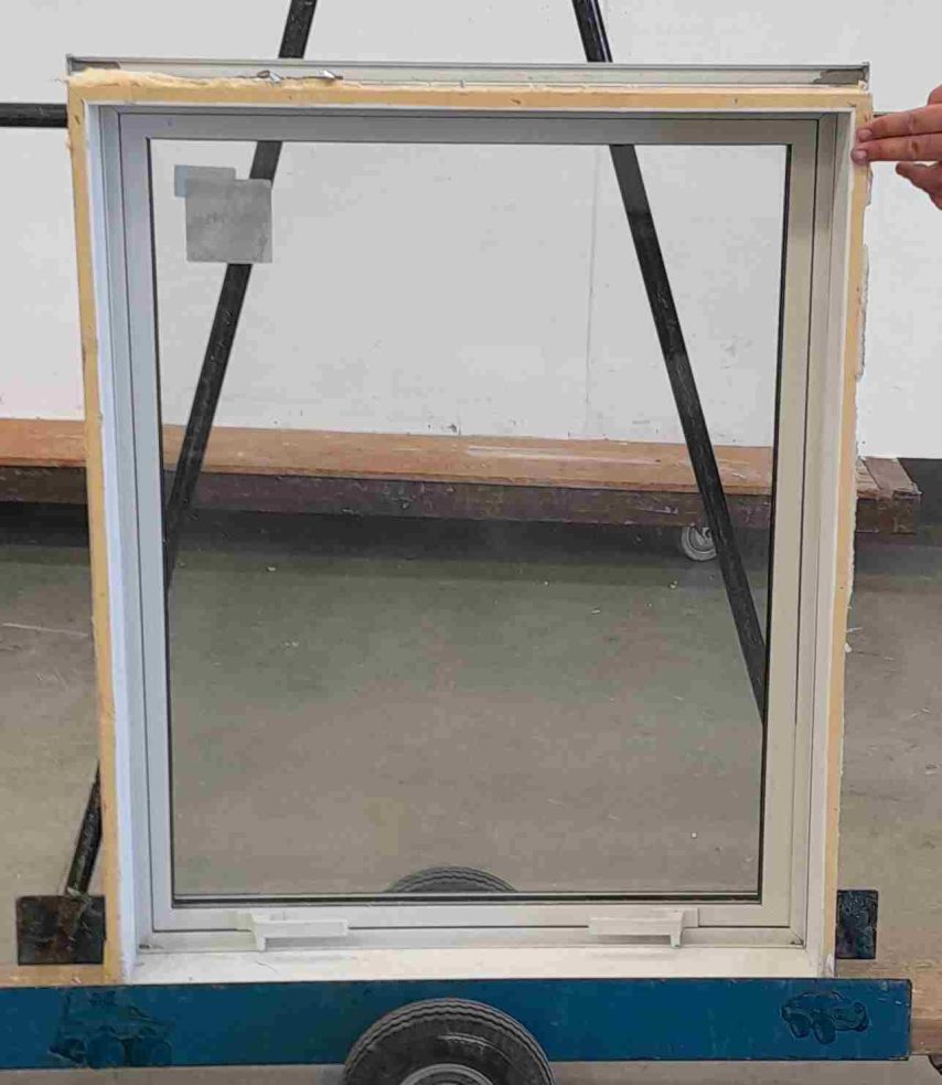 Off White aluminium double glazed single awning window