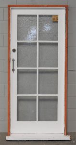 Colonial Style Wooden Exterior 8 Light Door Hung in Frame