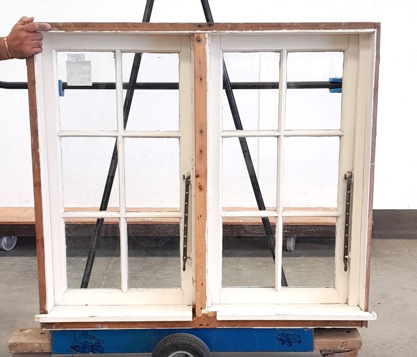 Wooden colonial twin casement window