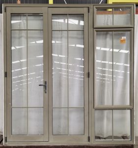 Lichen aluminium French doors