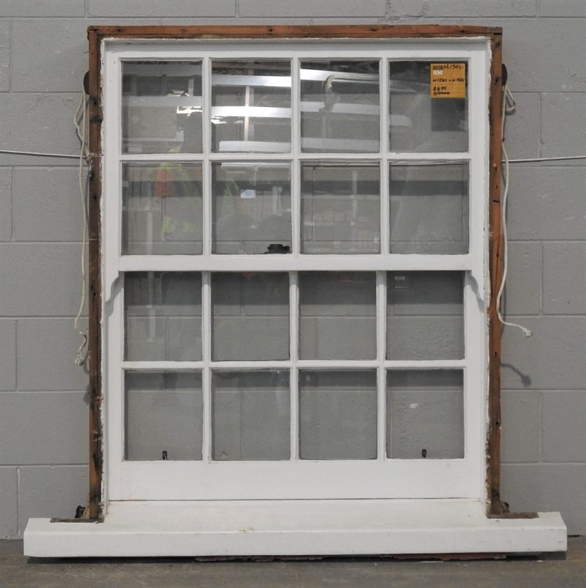 Vintage Colonial Wooden Double-Hung Window