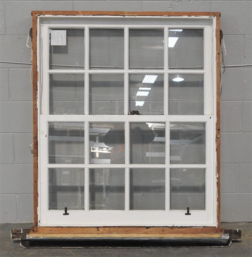 Vintage Colonial Wooden Double-Hung Window