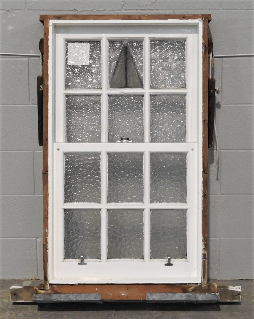 Vintage Colonial Wooden Double-Hung Window