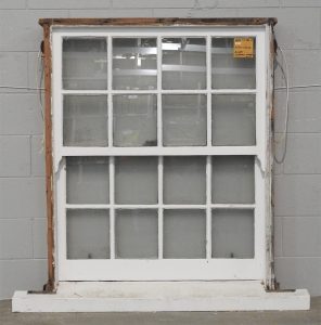 Vintage Colonial Wooden Double-Hung Window