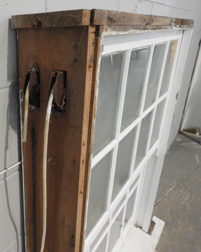 Vintage Colonial Wooden Double-Hung Window