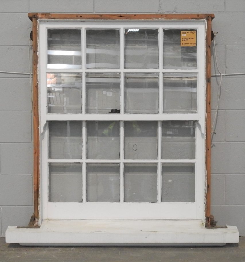 Vintage Colonial Wooden Double-Hung Window