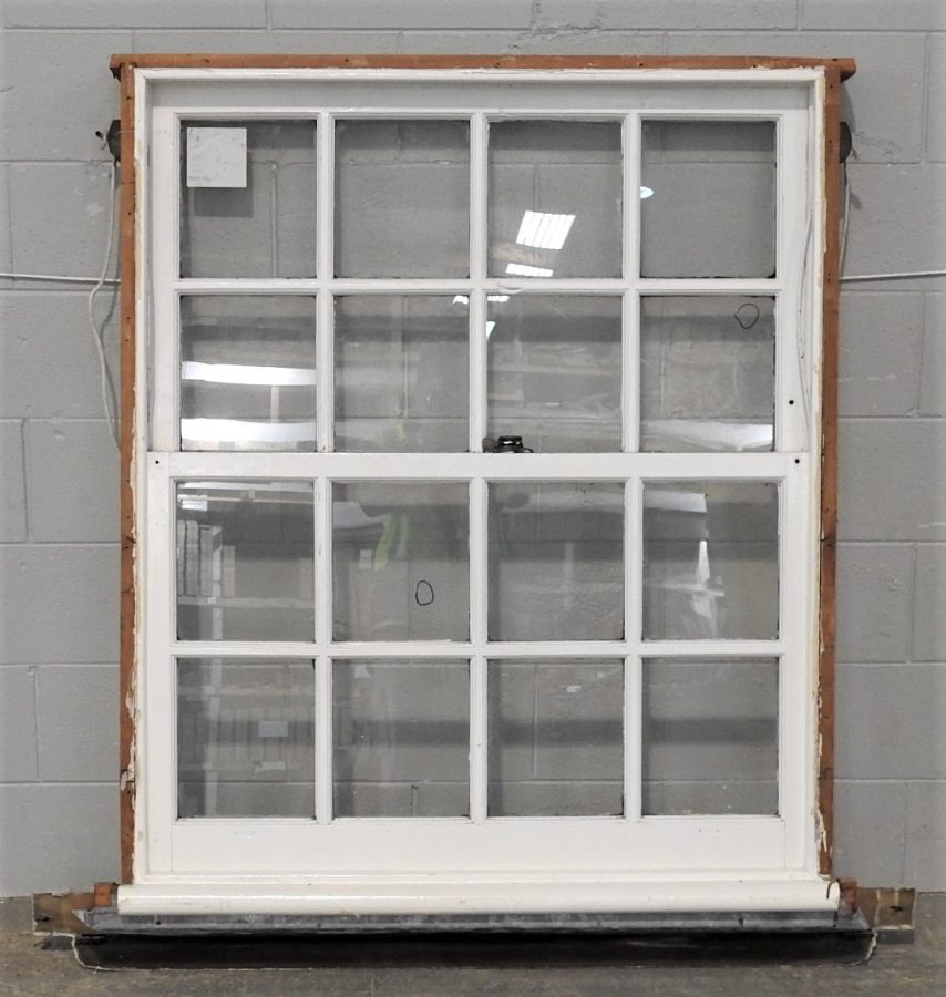 Vintage Colonial Wooden Double-Hung Window