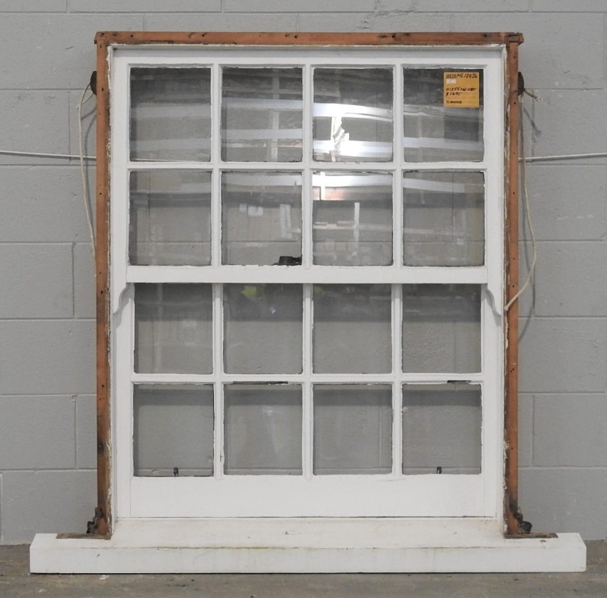 Vintage Colonial Wooden Double-Hung Window