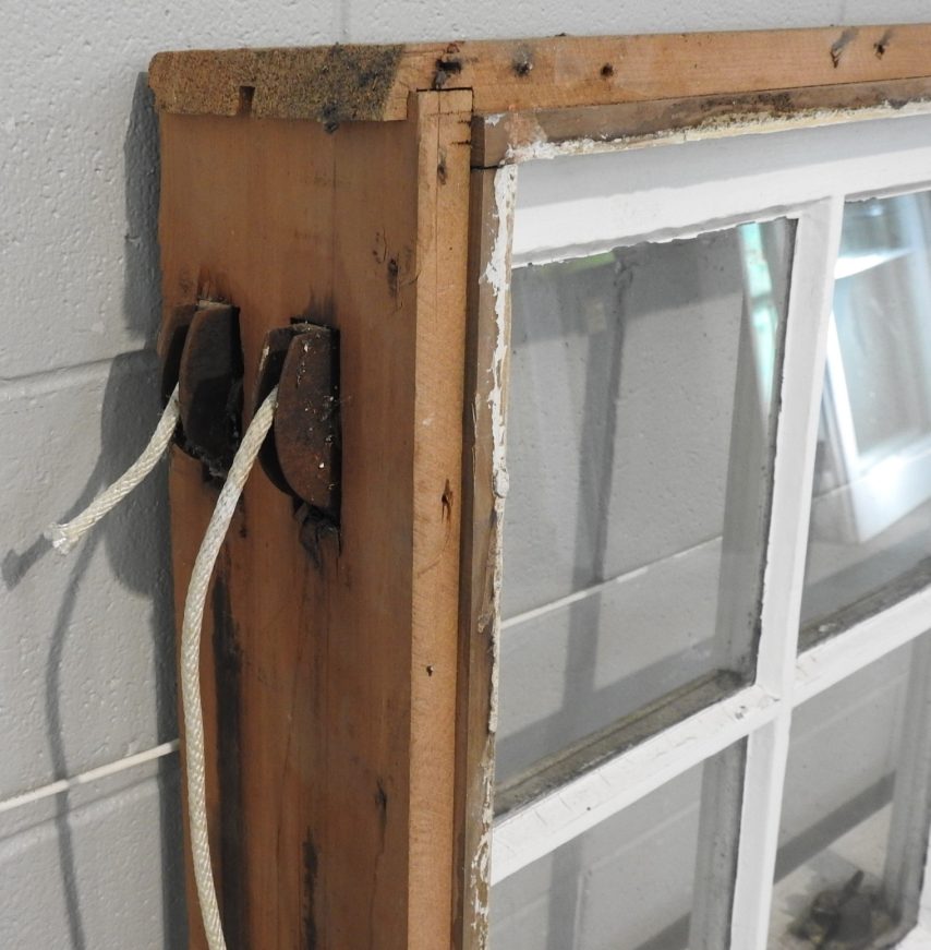 Vintage Colonial Wooden Double-Hung Window