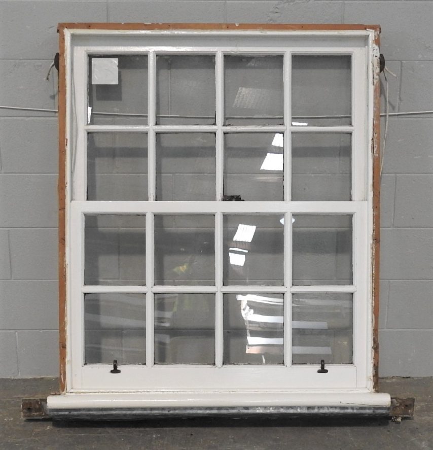 Vintage Colonial Wooden Double-Hung Window