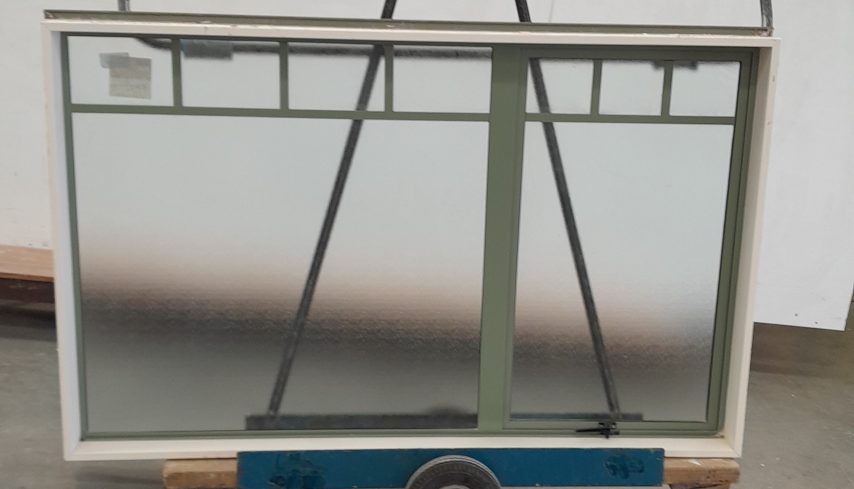 Mist green aluminium single awning Window