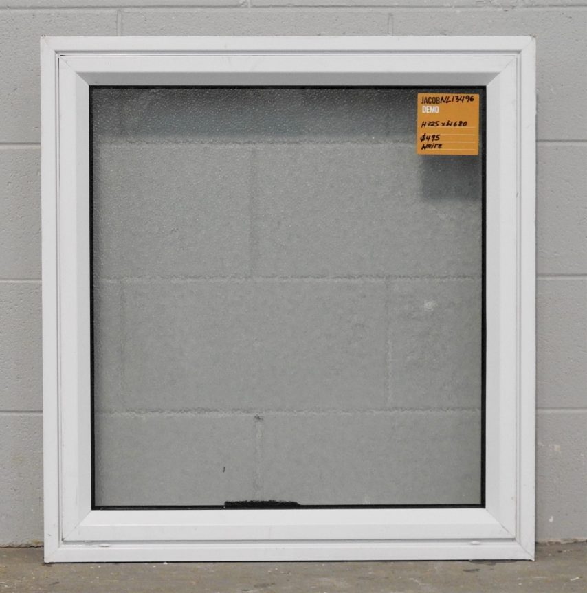 White Aluminium Awning Window With Obscure Glass