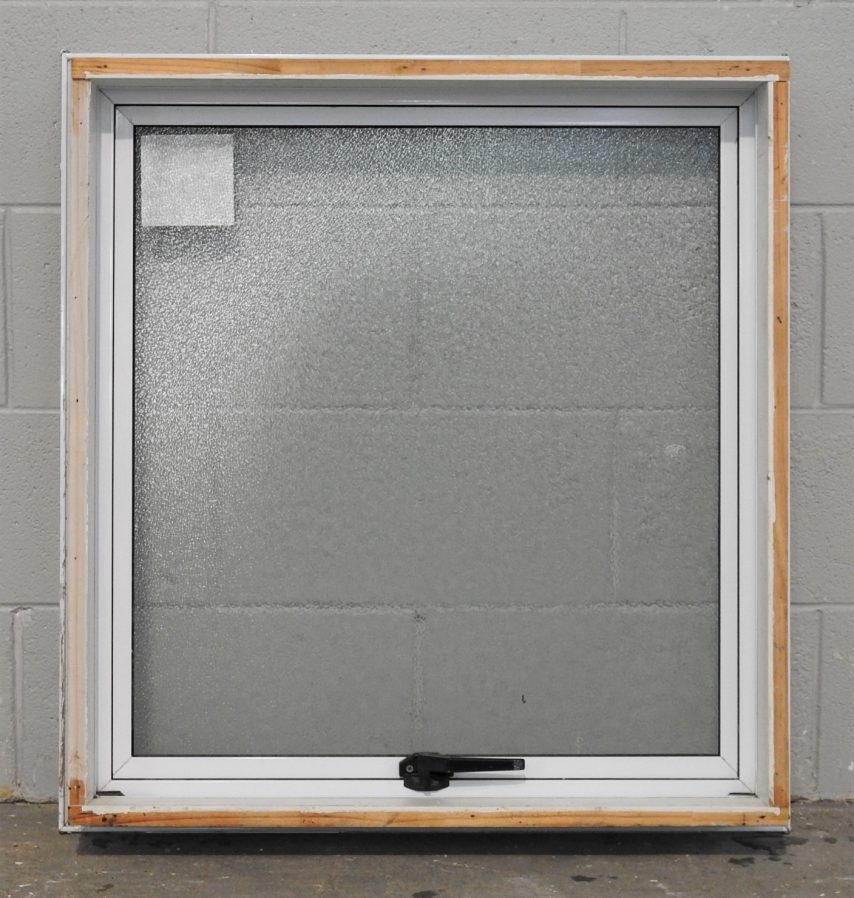 White Aluminium Awning Window With Obscure Glass