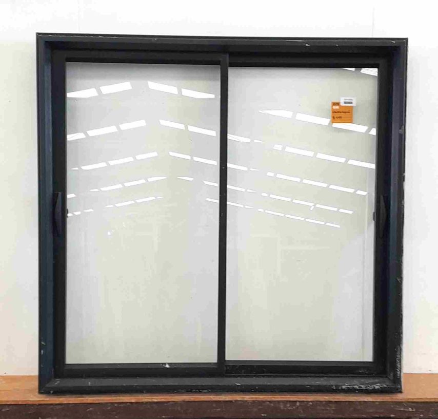 Black aluminium sliding window window