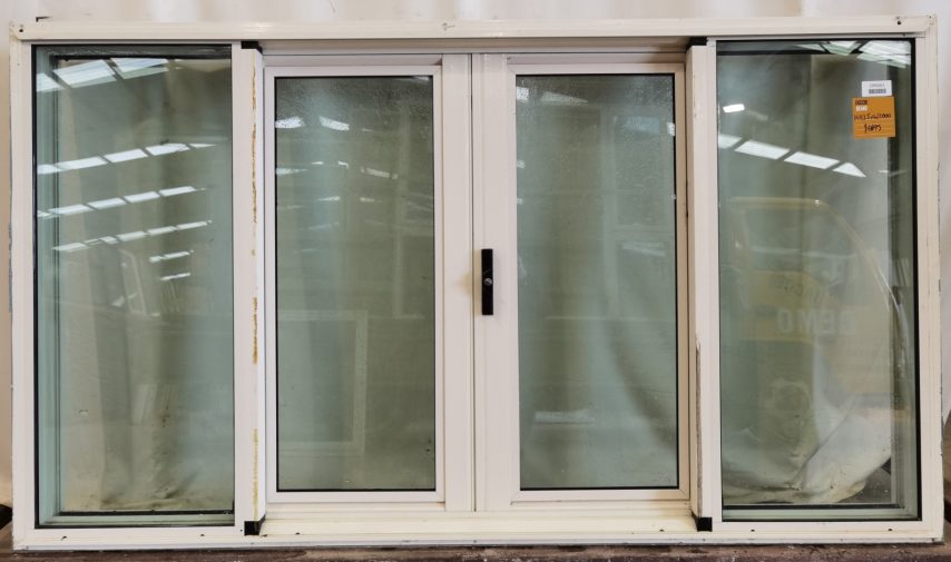 Cream aluminium double glazed twin sliding window