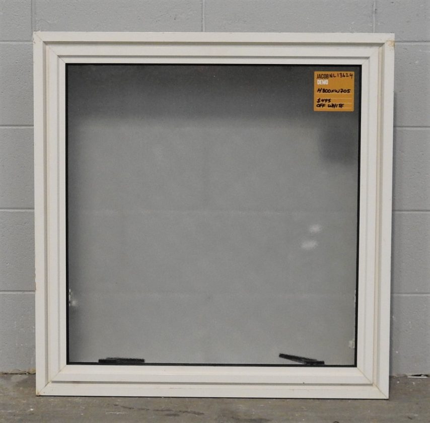 Off White Aluminium Single Awning Window with Obscure Glass