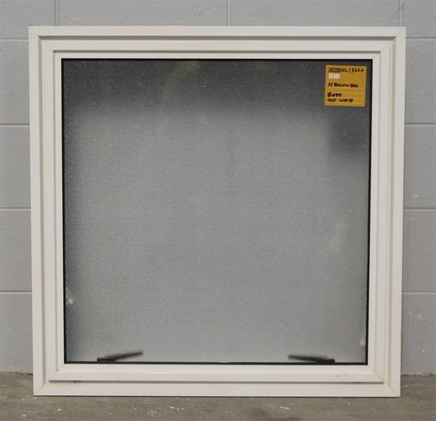 Off White Aluminium Single Awning Window with Obscure Glass