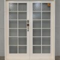 Colonial Style Wooden Double Entrance Doors in Frame
