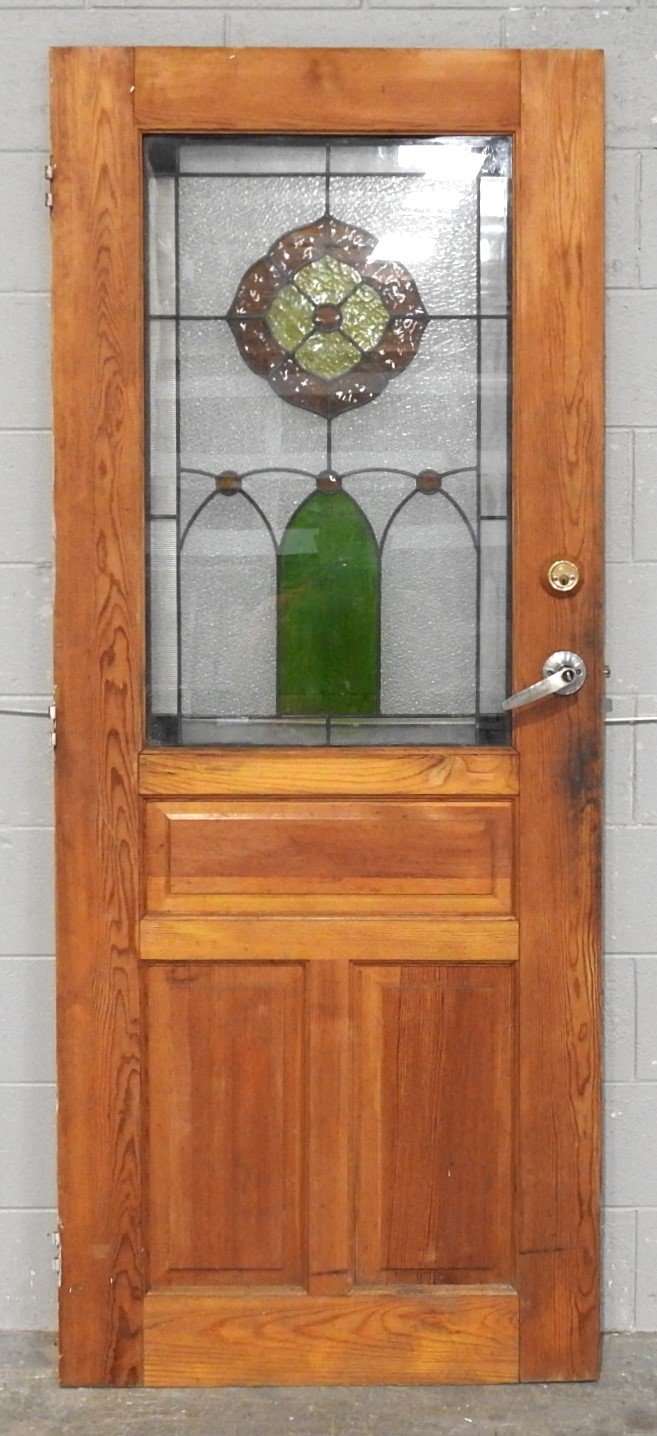 Wooden (Cedar) Exterior Door With Leadlight - Unhung