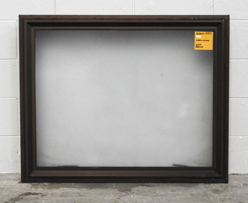 Bronze Aluminium Single Awning Window - Obscure Glass
