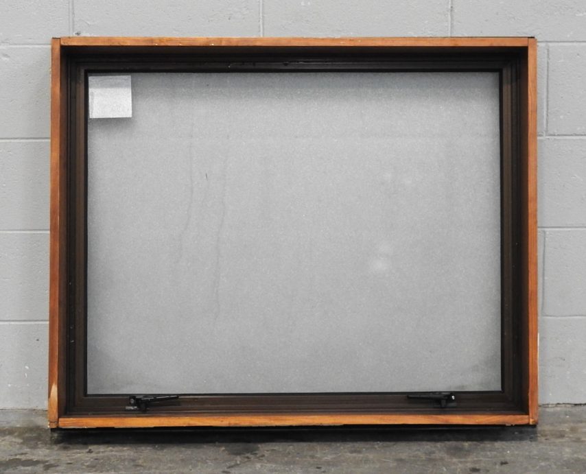 Bronze Aluminium Single Awning Window - Obscure Glass