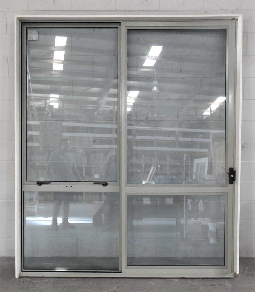 French Grey Aluminium Sliding Door with Awning Window