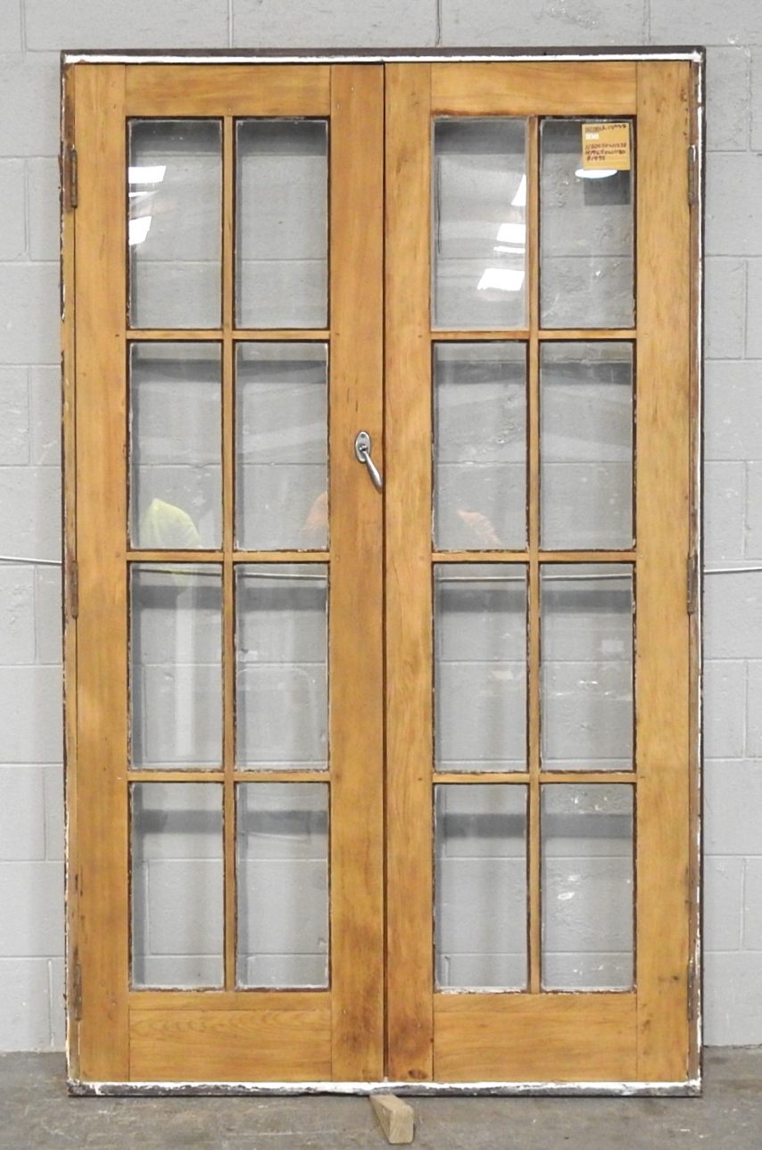 Wooden (Rimu) French 8 Light Doors - Hung