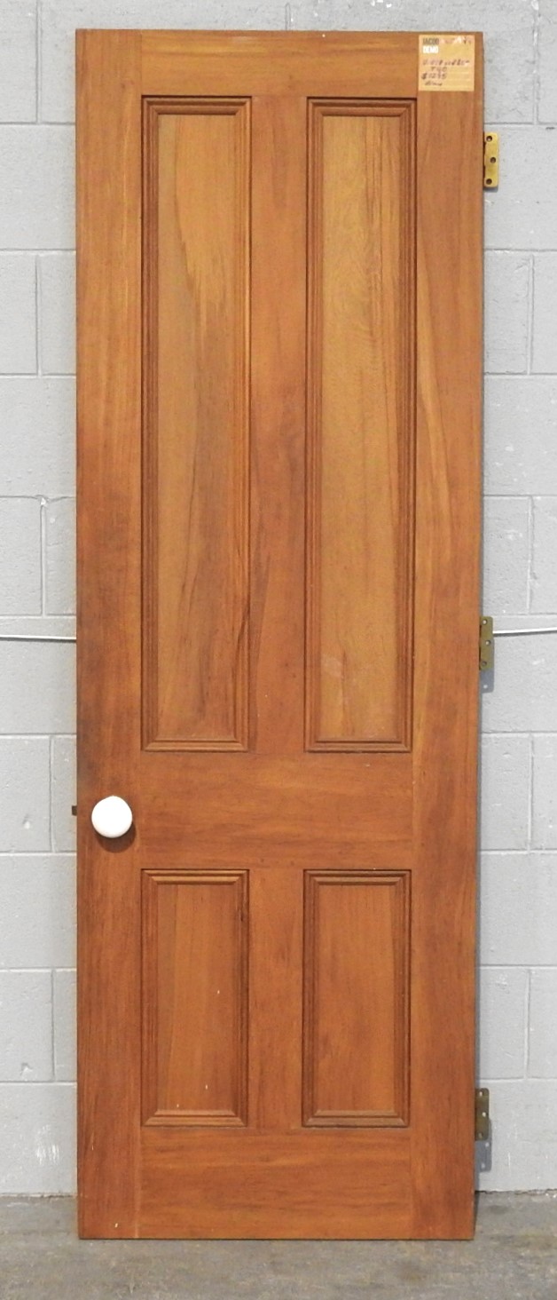 Wooden (Rimu) Villa Style 4 Panel Internal Door - Unhung