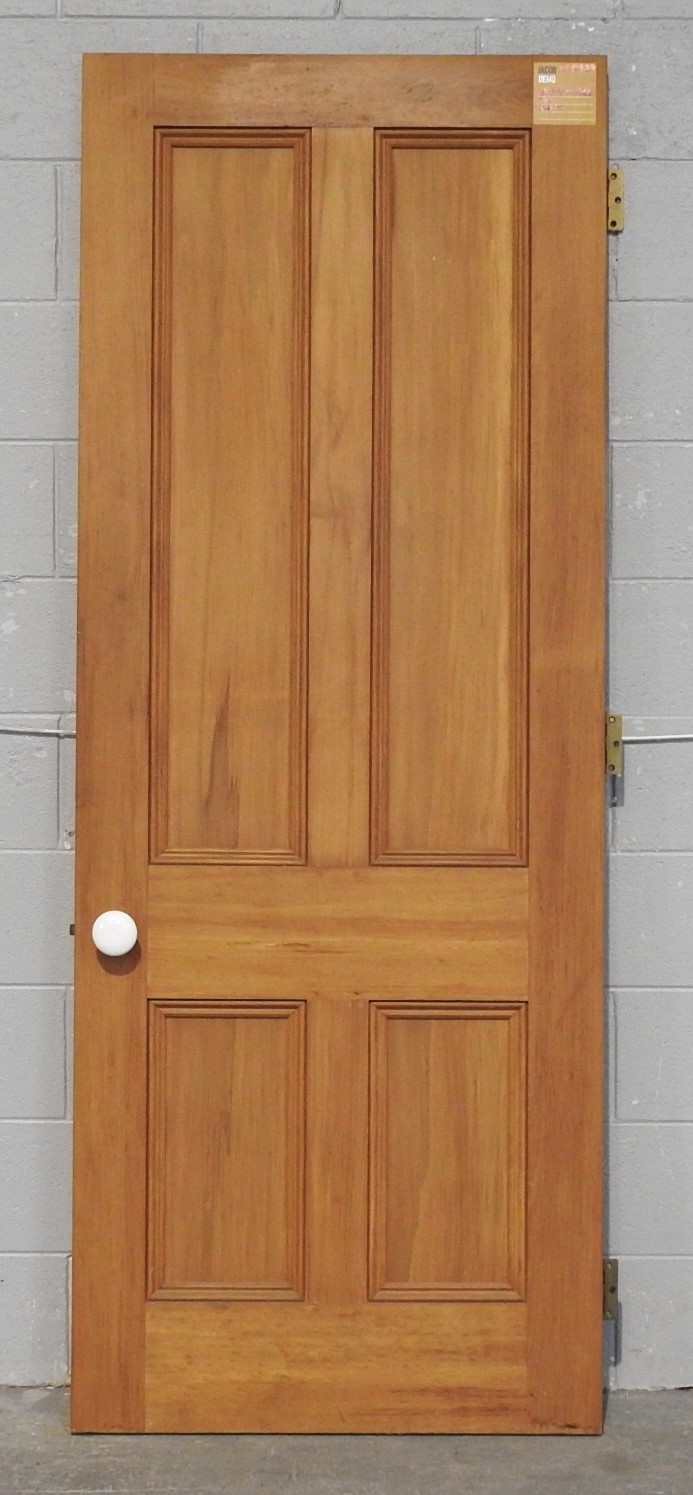 Wooden (Rimu) Villa Style 4 Panel Internal Door - Unhung