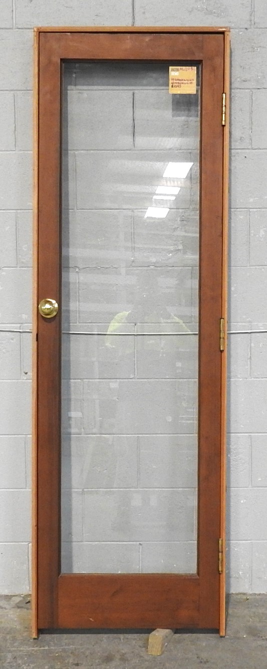 Narrow Wooden (Cedar) Interior Glass Door - Hung