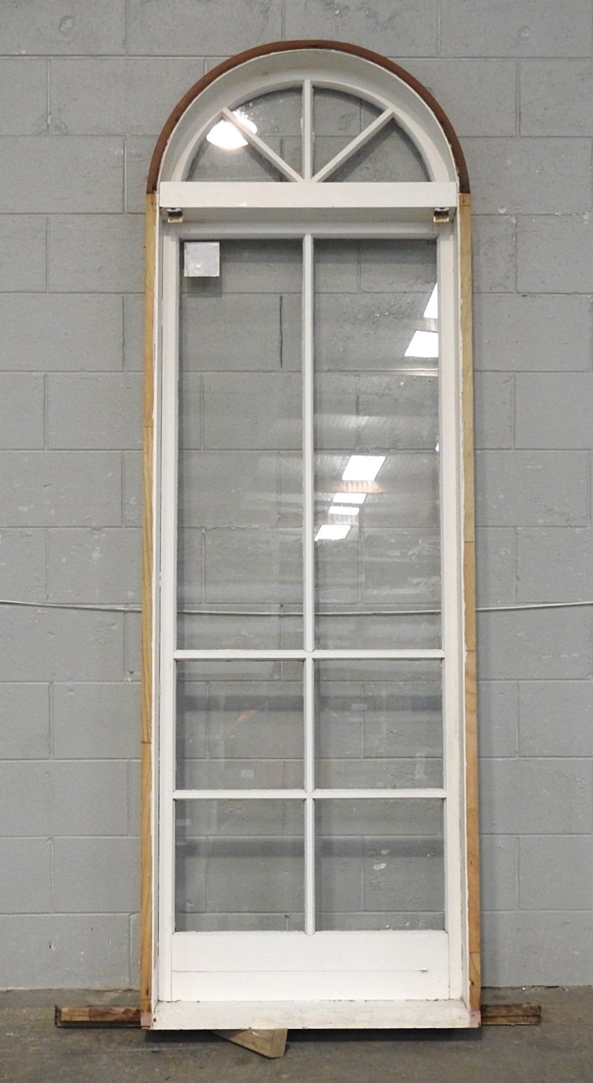 Tall Wooden 6 Light Fixed Window with Arched Toplight