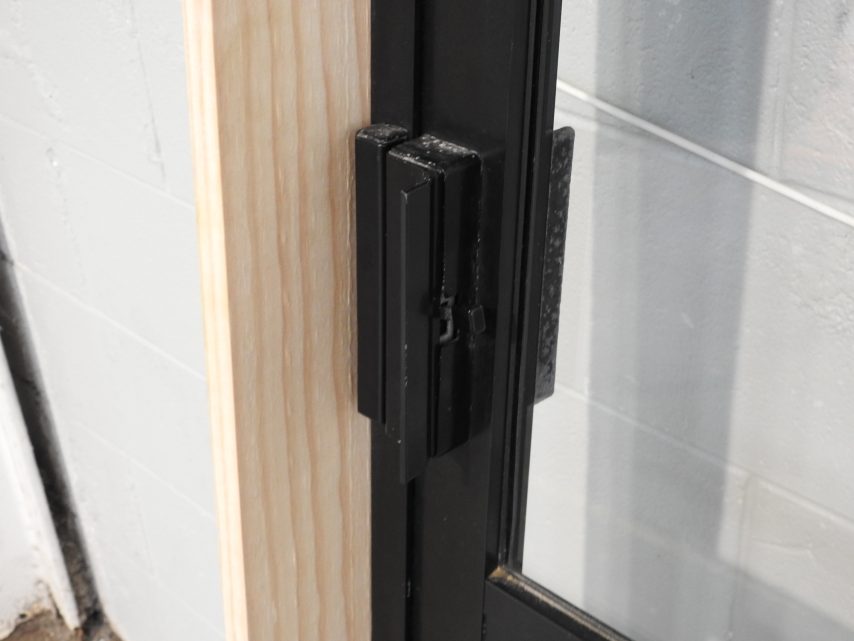 Black Aluminium Sliding Door Opens From Right To Left