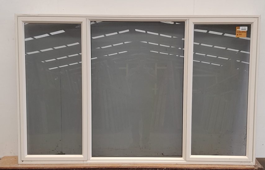 Cream aluminium twin awning window