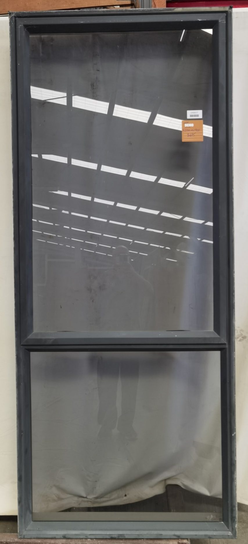 Slate blue aluminium single awning window