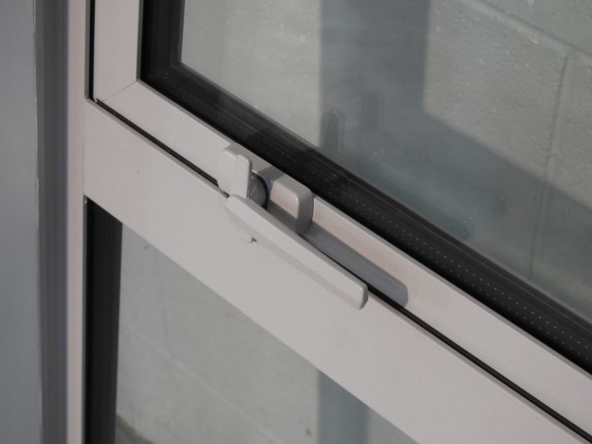 Silver Pearl Aluminium Single Awning Window - Double Glazed