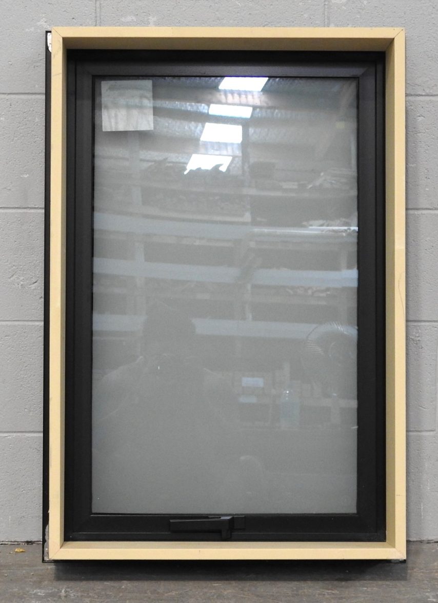 Black Aluminium Single Awning Window - Double Glazed