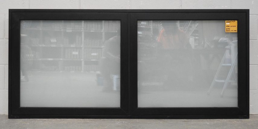 Black Aluminium Double Awning Window - Double Glazed